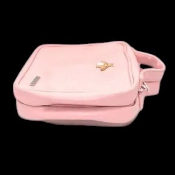 Lacattura Quilted Pearl Bee Hanging Toiletry Travel Bag Pink Gold - Picture 12 of 12